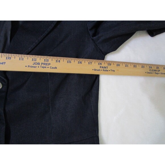 Tahari Womens Blazer Jacket Size 8 Shiny Navy Lined 3-Button - Picture 7 of 11